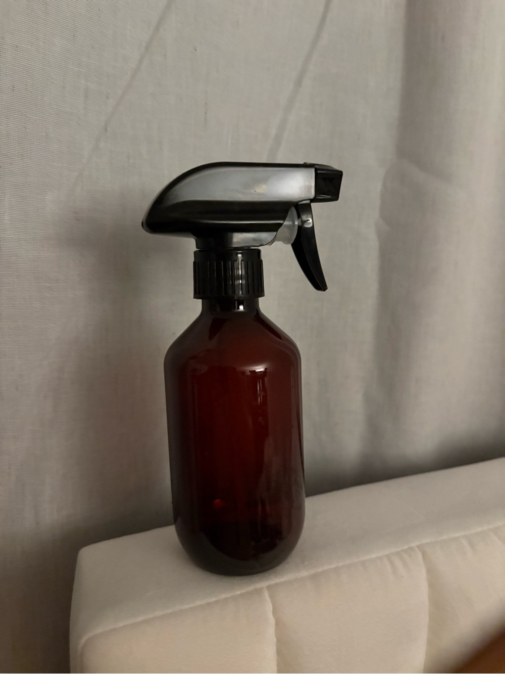 Amber Plastic Spray Bottle with Black Trigger